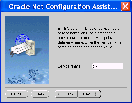 Net Configuration Assistant: specify database instance