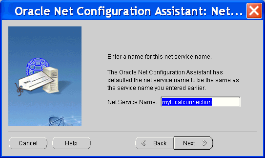 Net Configuration Assistant: provide net service name