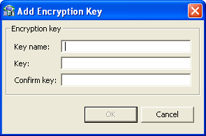 This image shows Add Encryption Key screen