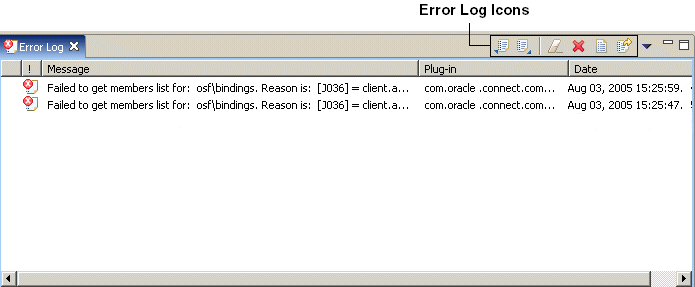 Error log view